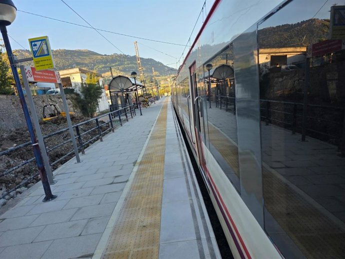 Tren de Renfe en estación de Heras