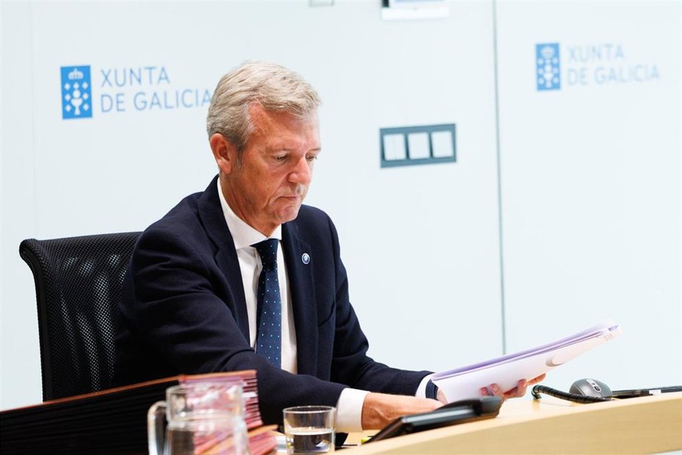 El presidente de la Xunta, Alfonso Rueda, preside la reunión del Consello de la Xunta
