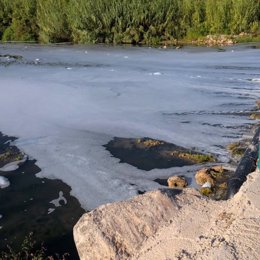 Imatge de l'abocament al seu pas per Llombai