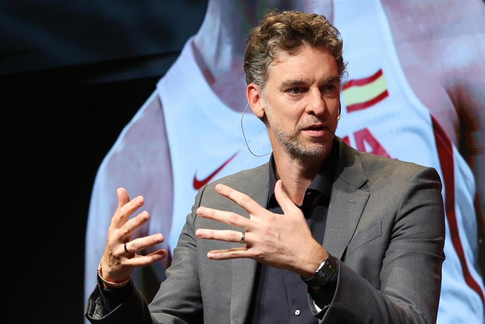 El exjugador de baloncesto Pau Gasol, durante una mesa redonda para reflexionar sobre el día a día de los deportistas olímpicos y paralímpicos durante su preparación para las grandes citas deportivas, en el Espacio Iberia.