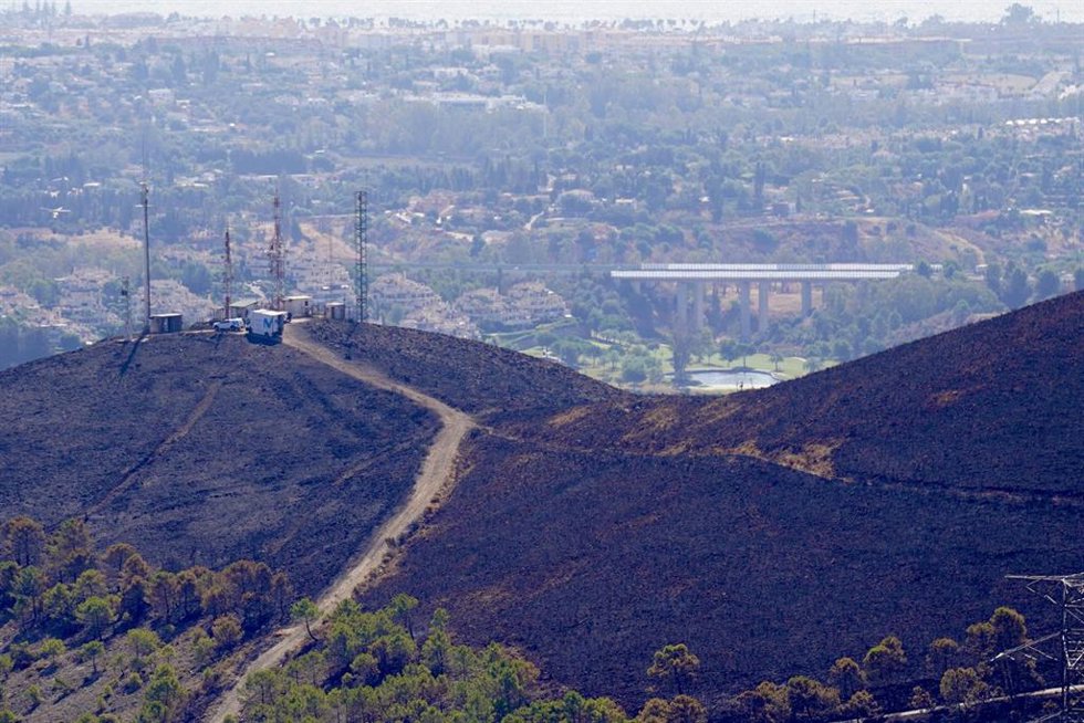 Zona afectada por el incendio forestal declarado en Benahavís (Málaga). A 14 de septiembre de 2026 en Benahavís, Málaga (Andalucía, España).