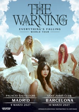 Imagen promocional de los conciertos de The Warning en España.