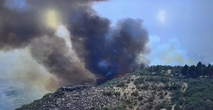 Declarado un incendio de "alto potencial" cerca de Cazadores (Gran Canaria)