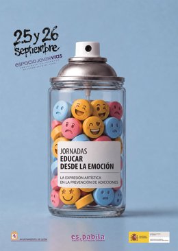 Cartel de las jornadas 'Educar desde la emoción' que se celebrarán en Espacio Joven Vías.