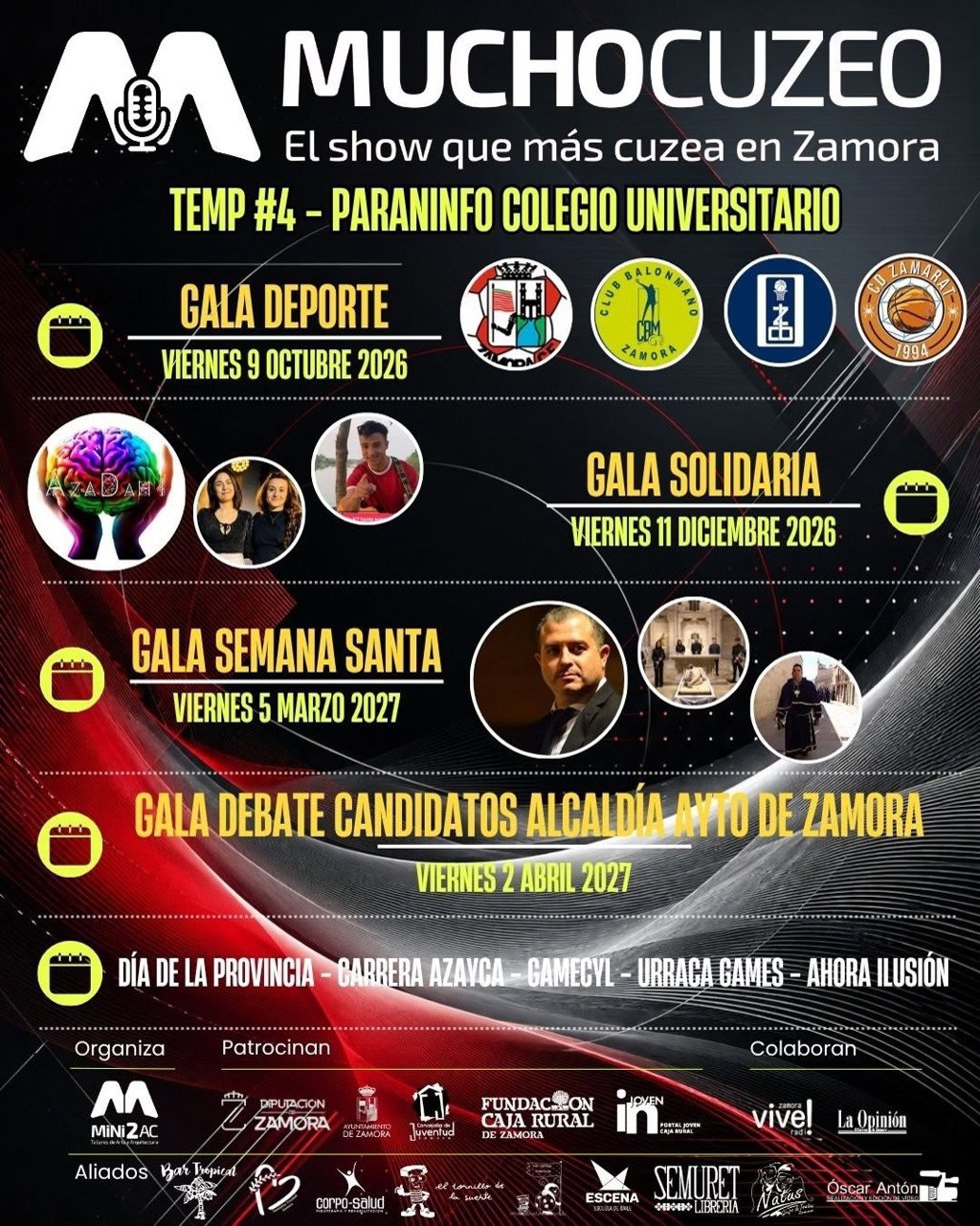 Cartel de la cuarta temporada del podcast 'Mucho cuzeo'.