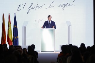 El president de la Generalitat, Salvador Illa, ofereix la conferència 'El futur és aquí' per l'equador del seu mandat, a 14 de setembre de 2026, a Barcelona, Catalunya (Espanya).