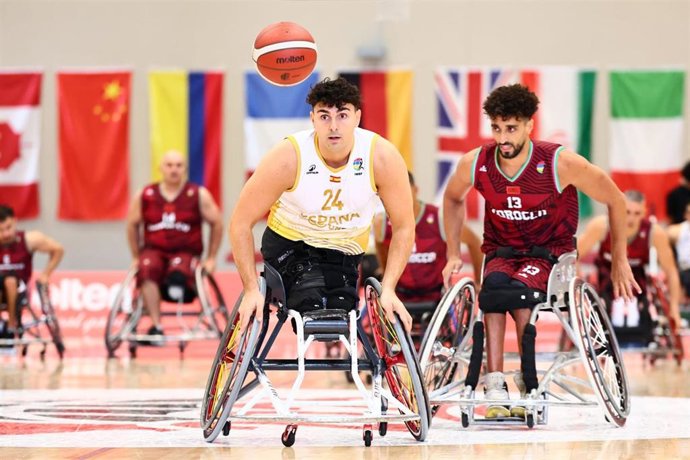 Ignacio Ortega durante el España-Marruecos de octavos de final del Mundial 2026 de BSR