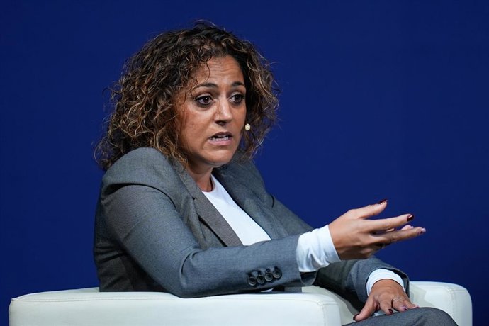 Archivo - Beatriz Alvarez, president of Liga F, attends during the International Women’s Football Congress 2025 ELEVA at Ciudad del Futbol on November 20, 2025, in Las Rozas, Madrid, Spain.