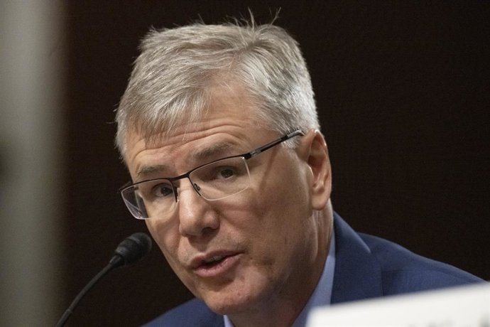 Archivo - Arquivo - 27 de março de 2025, Washington, Distrito de Columbia, EUA: Troy Meink faz o discurso de abertura em uma audiência da Comissão de Serviços Armados do Senado para analisar sua indicação ao cargo de Secretário da Força Aérea, no edifício