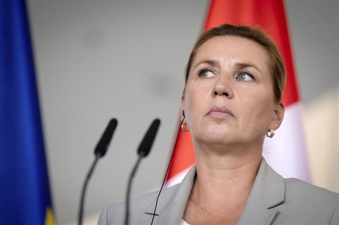 La primera ministra de Dinamarca, Mette Frederiksen, durante una rueda de prensa el 27 de agosto de 2026 (archivo)