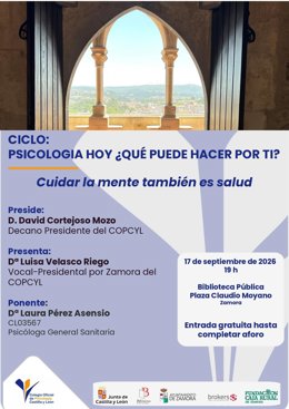 El COPCyL celebra este jueves en Zamora una charla sobre cuidado de la salud mental