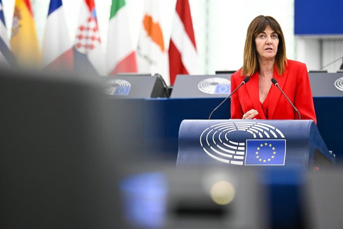 Archivo - La eurodiputada Idoia Mendia durante una sesión del Parlamento Europeo