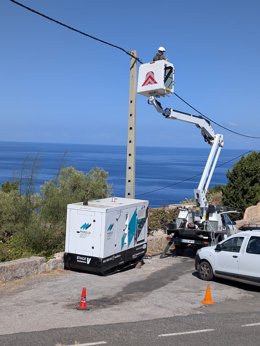 Trabajos de e-distribución en Banyalbufar tras el temporal