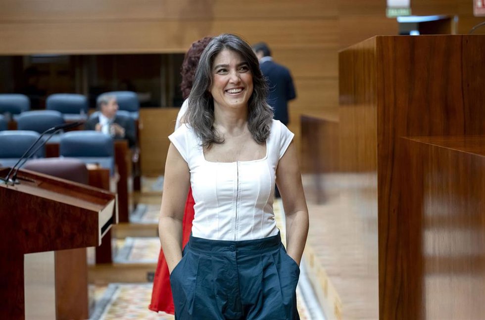 Archivo - La portavoz de Más Madrid en la Asamblea de Madrid, Manuela Bergerot, durante un pleno de la Asamblea de Madrid