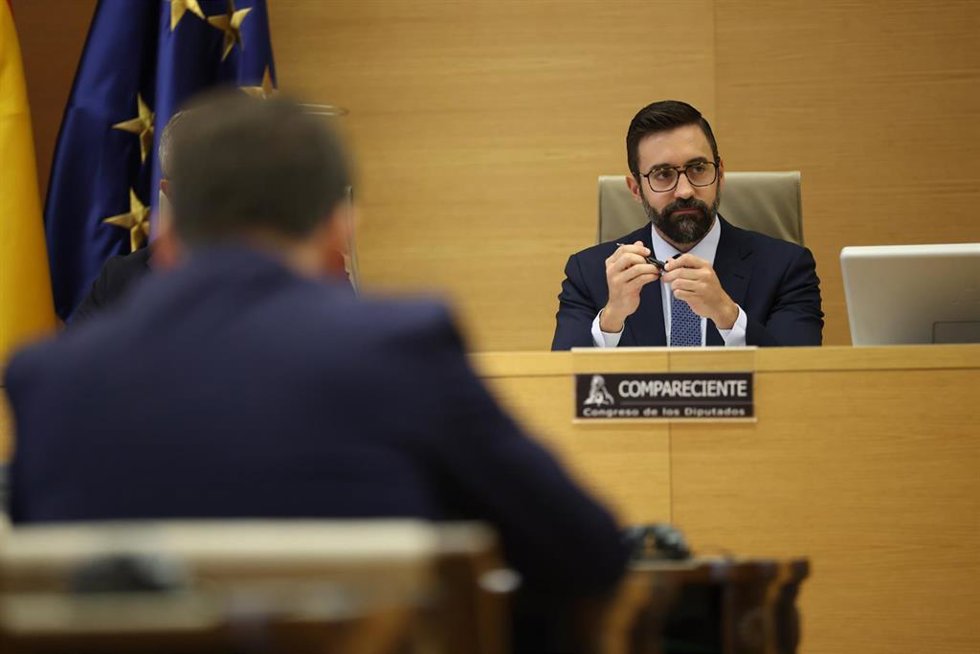 El secretario de Estado de Energía, Joan Groizard Payeras, comparece ante la Comisión de Investigación de la interrupción del suministro eléctrico el 28 de abril de 2025, en el Congreso de los Diputados, a 15 de septiembre de 2026, en Madrid (España). Gro