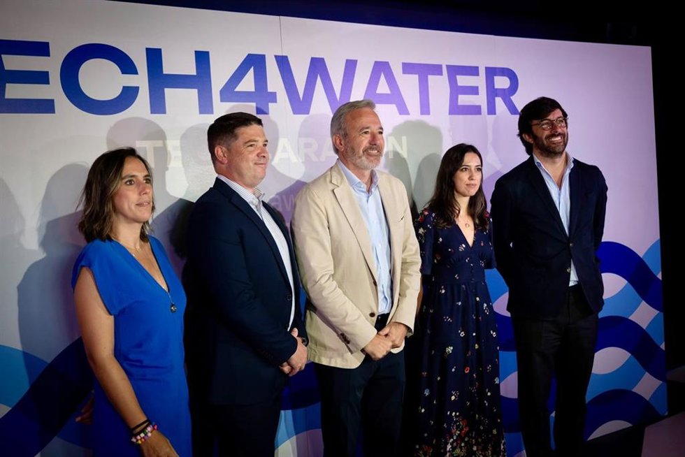 El presidente del Gobierno de Aragón, Jorge Azcón, en el evento Tech4Water.