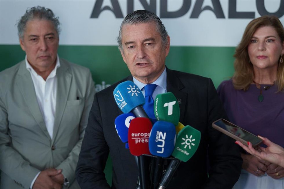 El vicepresidente primero de la Junta y consejero de Presidencia, Sanidad y Emergencias, Antonio Sanz, este martes en Huelva.