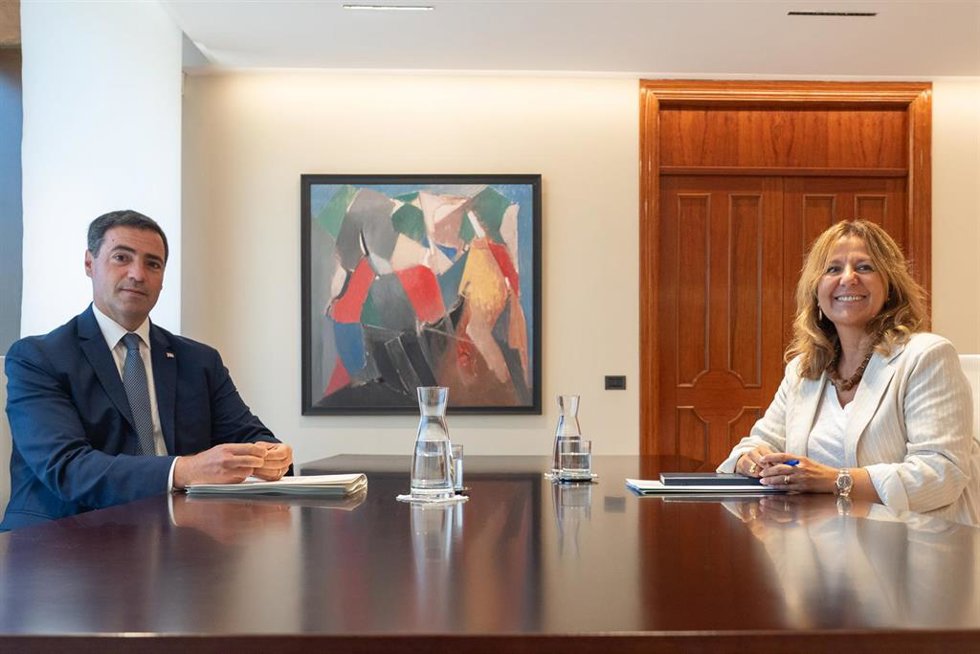 Reunión entre la presidenta de Confebask, Tamara Yagüe, con el lehendakari Imanol Pradales