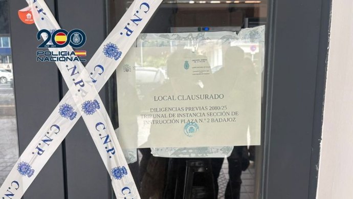 Archivo - Local precintado en Badajoz por explotar laboralmente a ciudadanos extranjeros dentro de una trama con tres detenidos en Cádiz. ARCHIVO.