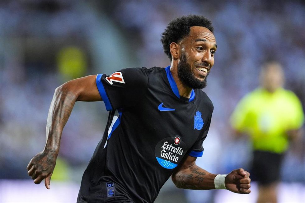 Pierre-Emerick Aubameyang durante un partido con el RC Deportivo de A Coruña