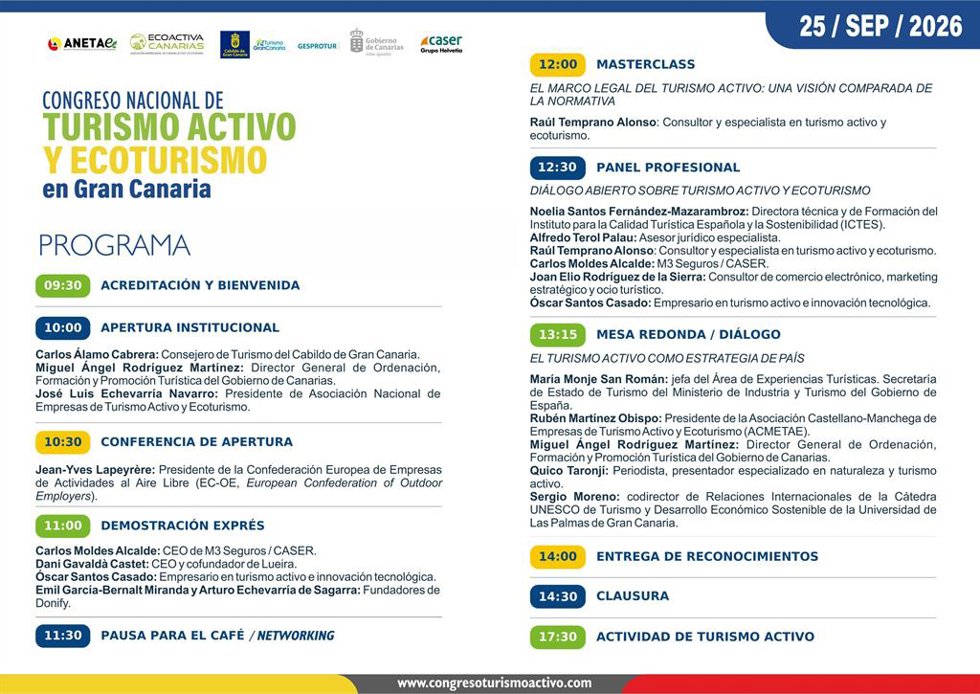 Programa del Congreso Nacional de Turismo Activo y Ecoturismo