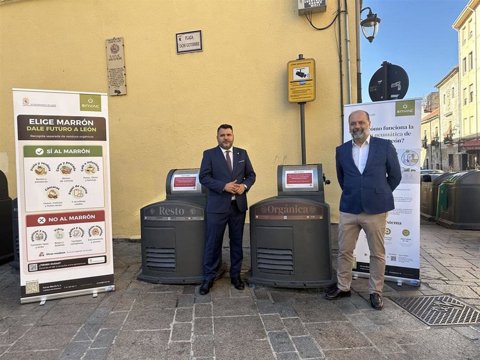 Ayuntamiento de León y Envac incorporan la fracción orgánica al sistema de recogida neumática de residuos de la ciudad.