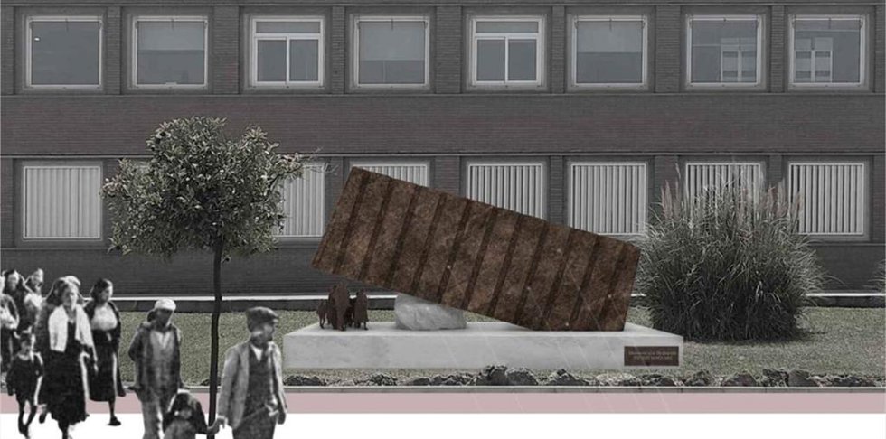 Imagen del proyecto del monumento a las víctimas de 'La Desbandá' en el campus de Teatinos de la UMA