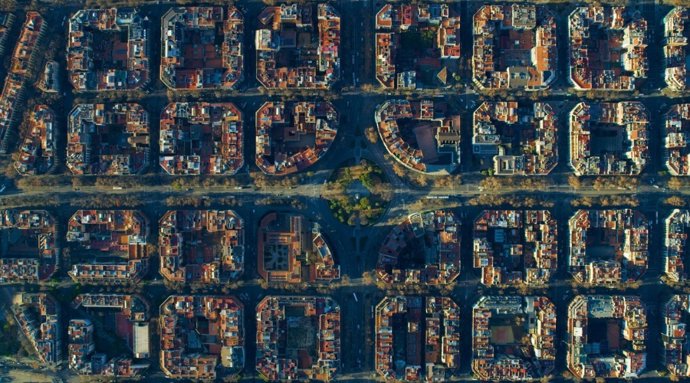 Imatge aèria de l'Eixample de Barcelona