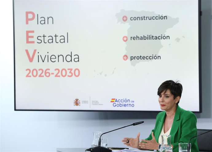 Archivo - La ministra de Vivienda, Isabel Rodríguez, durante una rueda de prensa posterior al Consejo de Ministros, en el Palacio de la Moncloa, a 2 de junio de 2026, en Madrid (Foto de archivo).