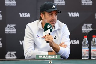 Tenis, Chile vs Espana. Copa Davis 2026. El capitan de Chile Nicolas Massu en Confrencia de Prensa  de la Copa Davis valido por la segunda ronda de clasificatorios para el Grupo Mundials, edificio Centro de Tenis y Deportes de Raquetas, Parque Estadio