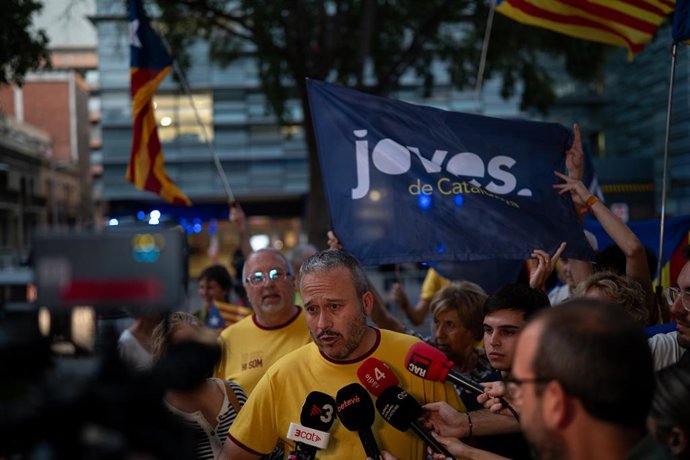 El coordinador de mobilitzacions de l'Assamblea Nacional Catalana (ANC), Ignasi Rigau, durant la protesta de l'entitat contra l'actuació policial dels Mossos en la Diada, a 15 de setembre de 2026, a Barcelona, Catalunya (Espanya).