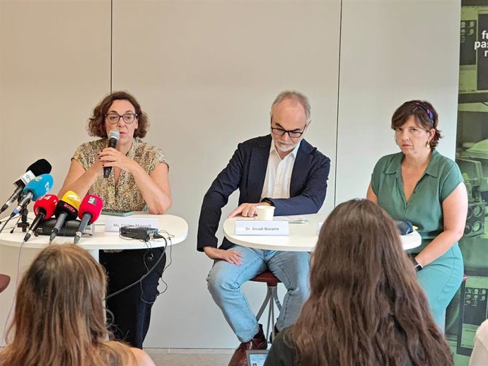 Maragall, Navarro y Ortiz durante la rueda de prensa.