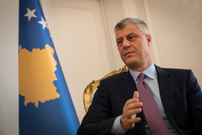 Archivo - January 19, 2018 - Kosovo - Kosovo - Pristina - Portrait of President Kosovar Hashim Thaci. He is not sure of finishing his mandate, between problems with the Serbs and the ICTY which accuses him of various trafficking during the war.