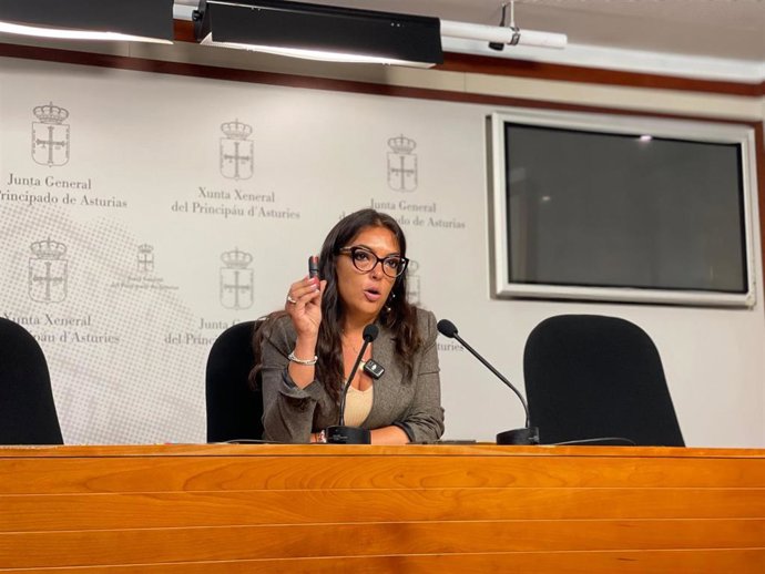 La portavoz parlamentaria de Vox, Carolina López, este miércoles en la Juna General.