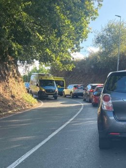 Foto de uno de los accesos al CHUS este miércoles