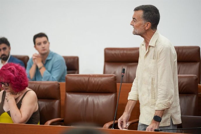 El portavoz de Por Andalucía, Antonio Maíllo, en la sesión de control al Gobierno en el Parlamento andaluz.