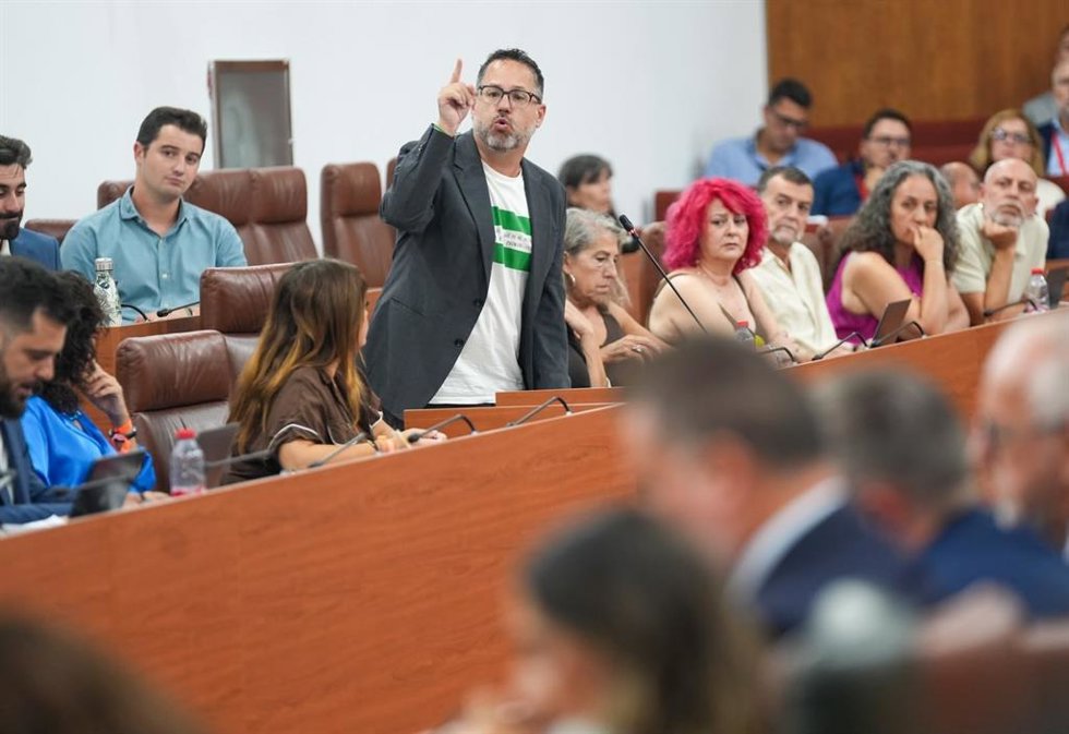 El portavoz de Adelante Andalucía, José Ignacio García, en la sesión de control al Gobierno del 16 de septiembre de 2026.