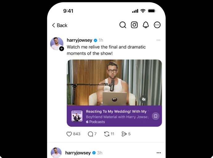 Promoção de podcasts no Threads