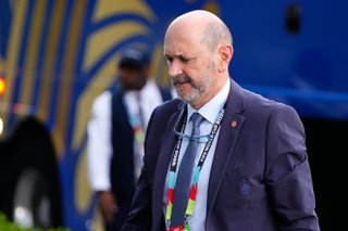 Archivo - Rafael Louzan, President of the Royal Spanish Football Federation, looks on during the FIFA World Cup 2026 Group H match between Spain and Cabo Verde at Atlanta Stadium on June 15, 2026 in Atlanta, United States.