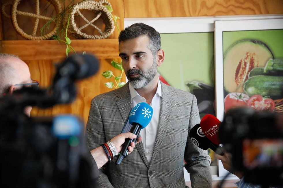 Archivo - El consejero de Agricultura, Pesca, Agua y Desarrollo Rural de la Junta de Andalucía, Ramón Fernández-Pacheco, durante una atención a medios.