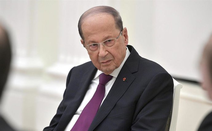 Archivo - El expresidente libanés Michel Aoun 