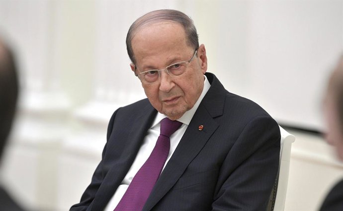 Archivo - Arquivo - 26 de março de 2019 - Moscou, Rússia - O presidente libanês Michel Aoun durante uma reunião bilateral com o presidente russo Vladimir Putin no Kremlin, em 26 de março de 2019, em Moscou, Rússia.