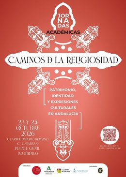 Cartel de las Jornadas Académicas 'Caminos de la religiosidad: patrimonio, identidad y expresiones culturales en Andalucía', que se celebrarán en Puente Genil los días 23 y 24 de octubre.