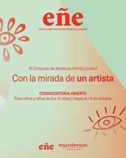 Cartel de la III edición del Concurso infantil 'Con la mirada de...' de Festival Eñe y Fundación Multiópticas