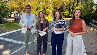 Representantes institucionales en una actividad de educación vial organizada en el marco de la Semana Europea de la Movilidad 2026.
