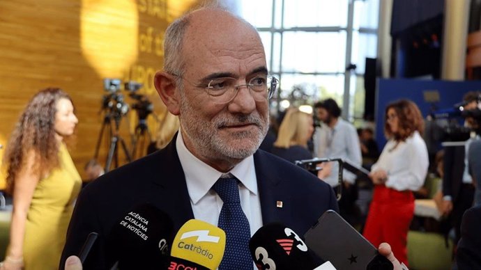 El conseller de Unión Europea y Acción Exterior de la Generalitat, Jaume Duch, en declaraciones en Estrasburgo