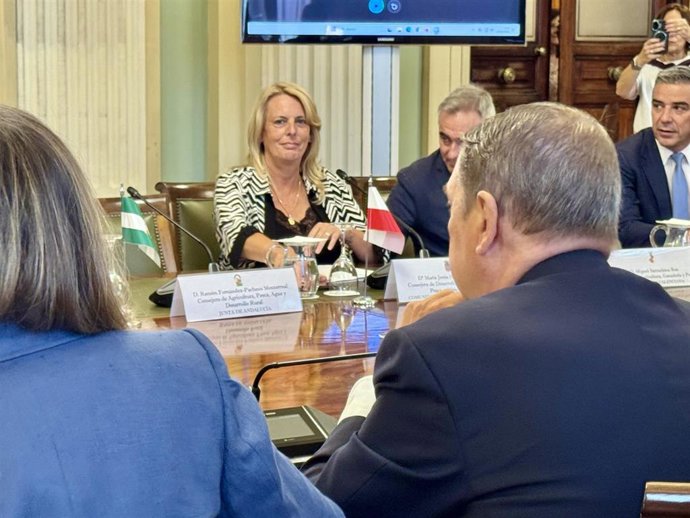 La consejera de Desarrollo Rural, María Jesús Susinos, durante la Conferencia Sectorial de Agricultura y Desarrollo Rural.