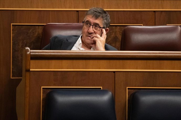 El portavoz del PSOE en el Congreso, Patxi López, durante una sesión plenaria, en el Congreso de los Diputados, a 15 de septiembre de 2026, en Madrid (España). 