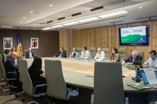 Una imatge de la reunió del pacte d'Estat d'aquest dimecres