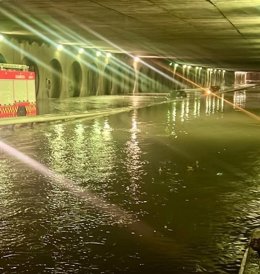Túnel inundado en València